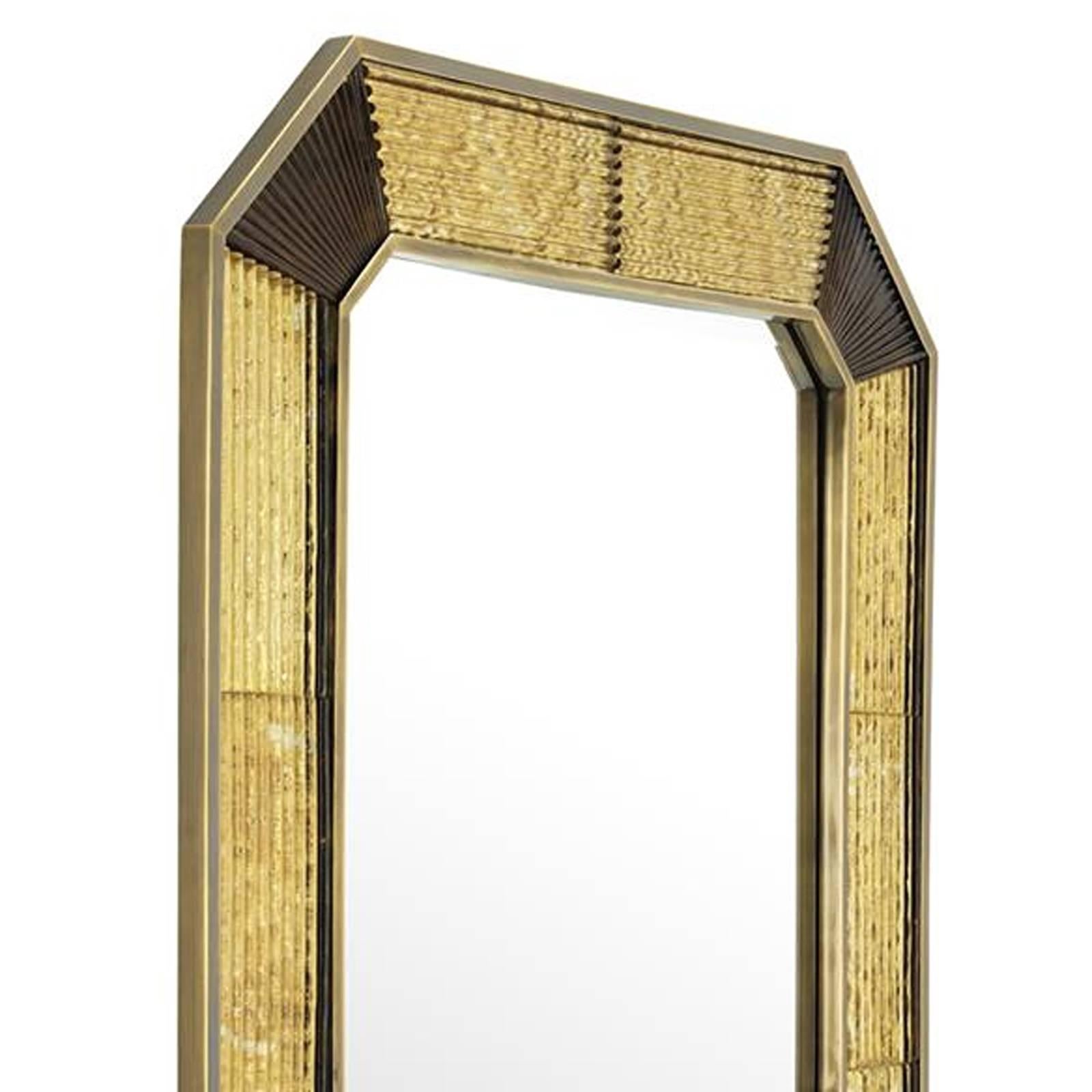 vintage brass mirror