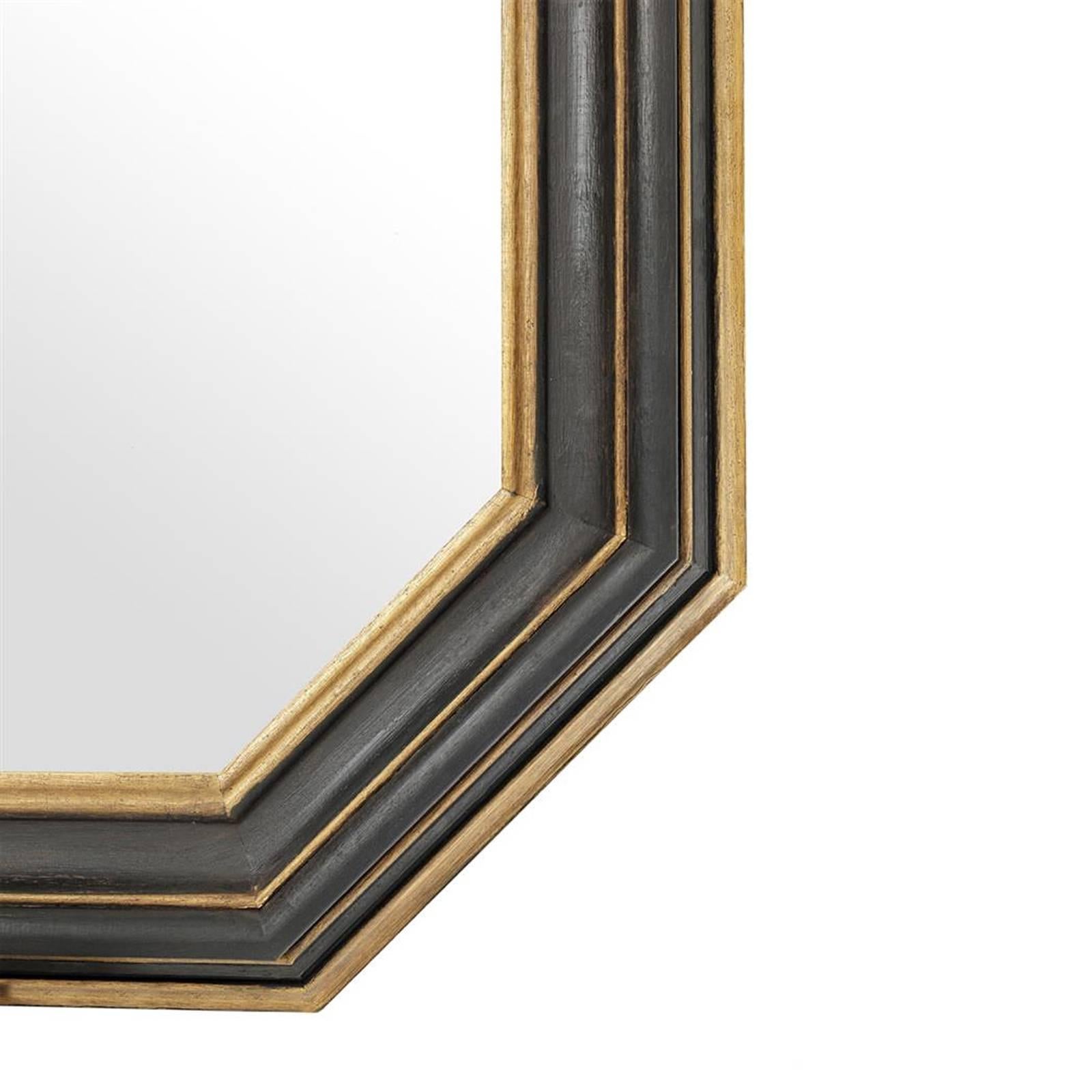 black and gold antique mirror