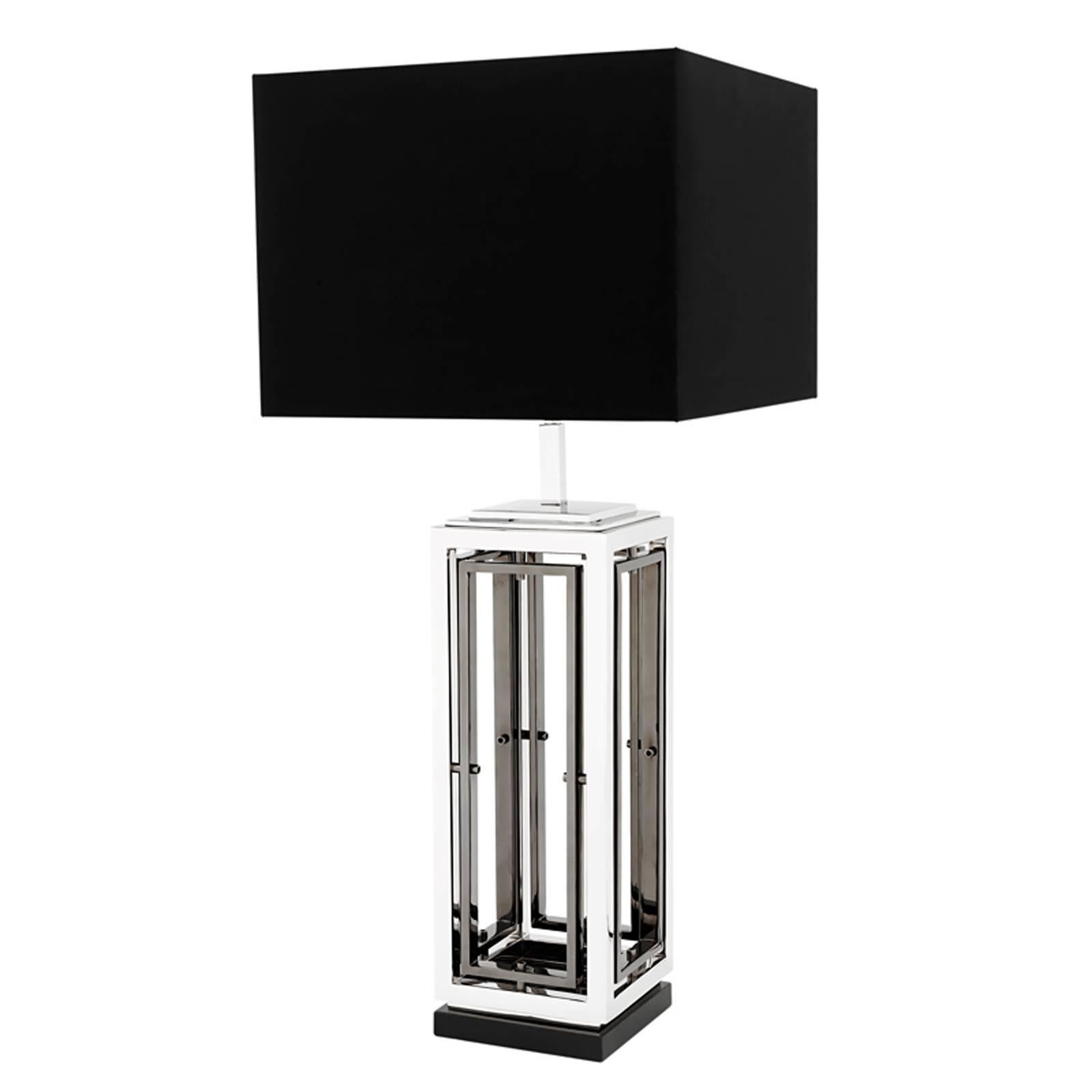 Blackened Stepper Table Lamp in Gunmetal and Vintage Brass Finish