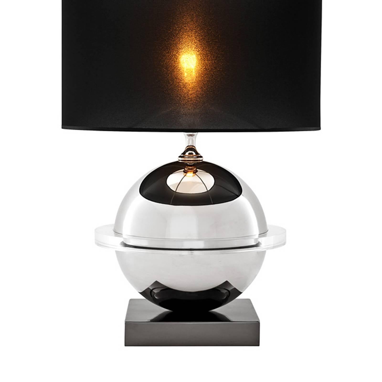Polished Universe Table Lamp in Nickel Finish and Acrylic