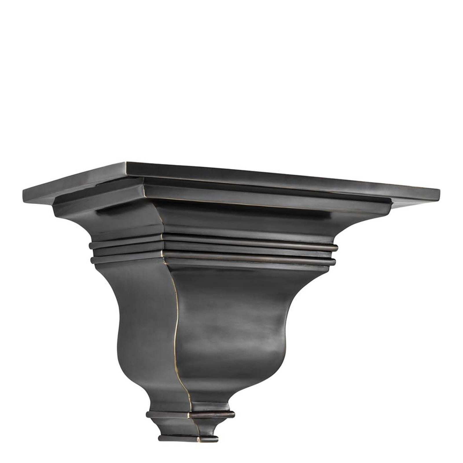 Wall console in bronze finish.
