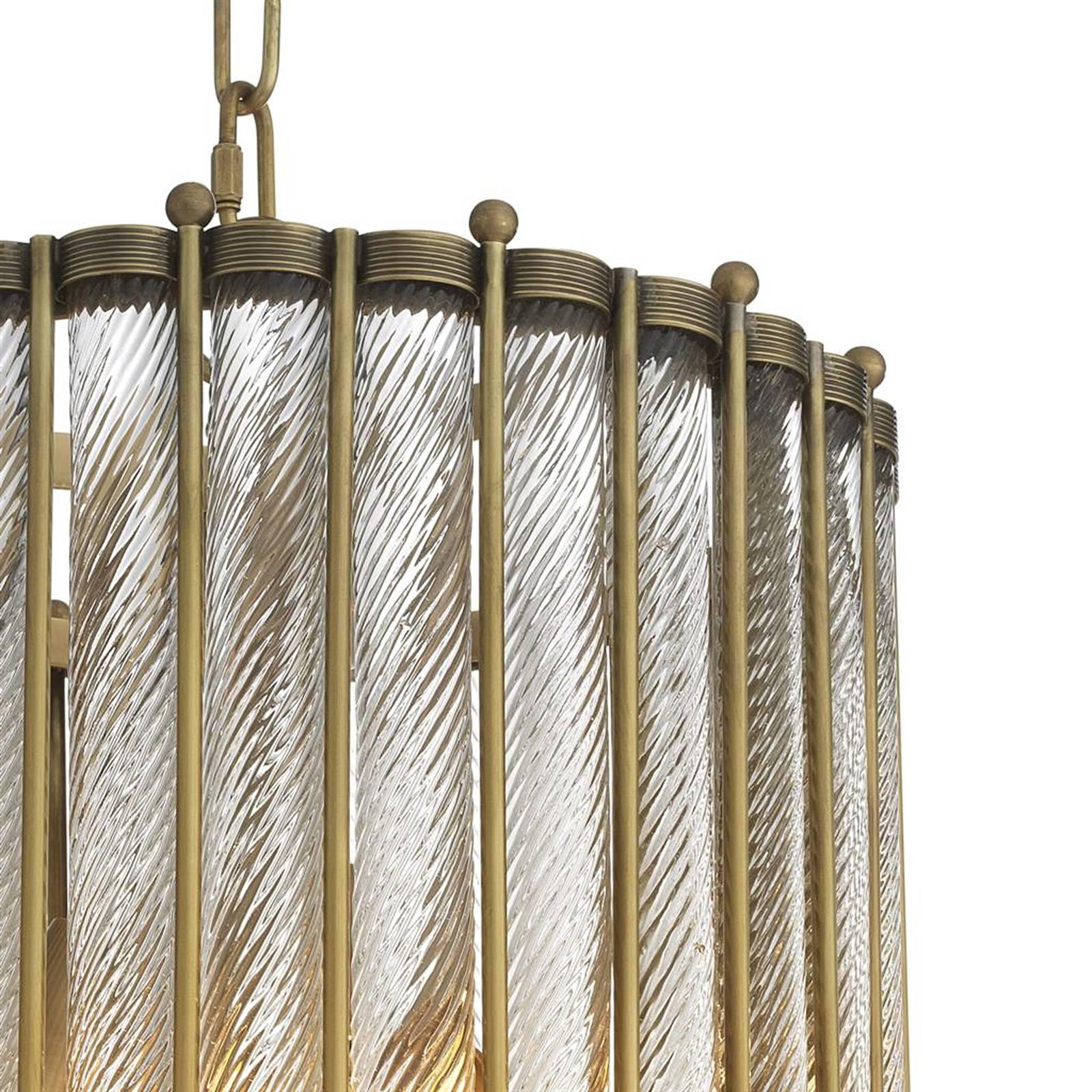Contemporary Mezzo Chandelier in Vintage Brass or Antique Silver Plated Finish For Sale