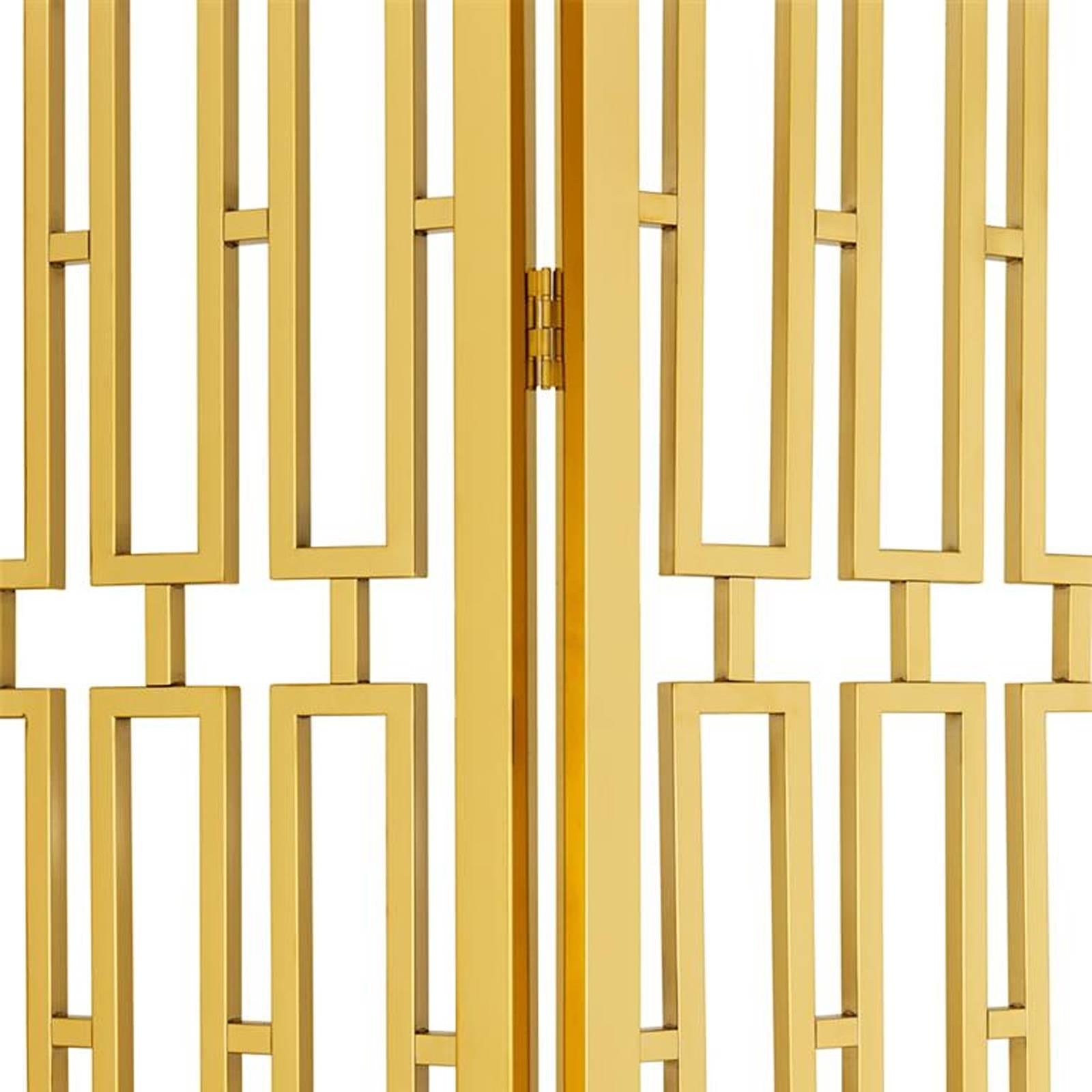 Vergoldeter klappbarer Raumteiler in Goldausführung im Zustand „Hervorragend“ im Angebot in Paris, FR