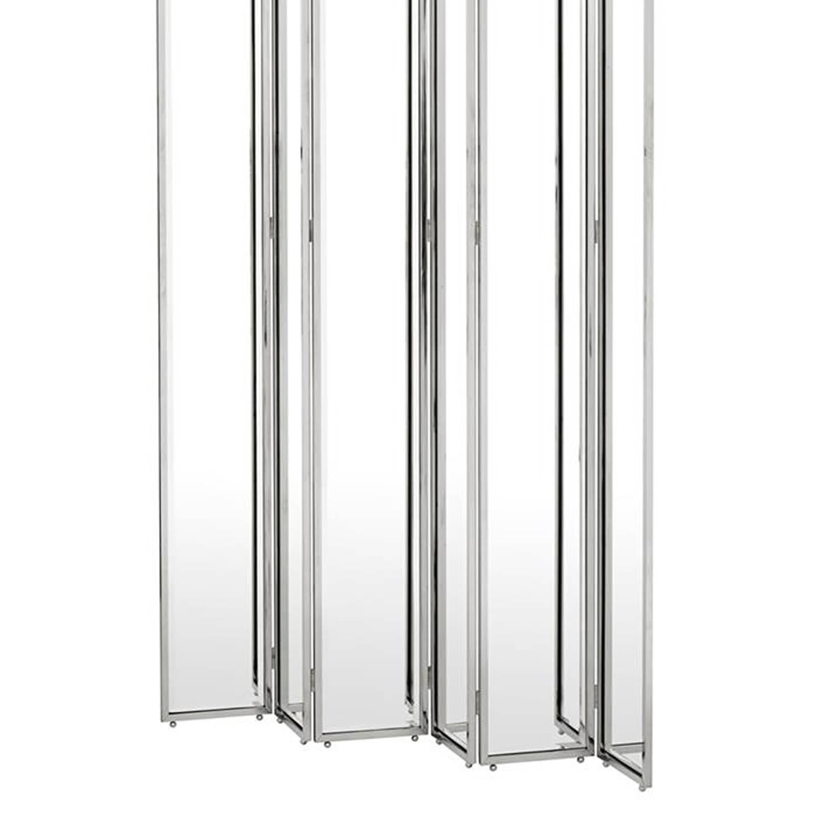 Contemporary Miss Folding Screen in Gold Finish or Polished Stainless Steel Finish For Sale