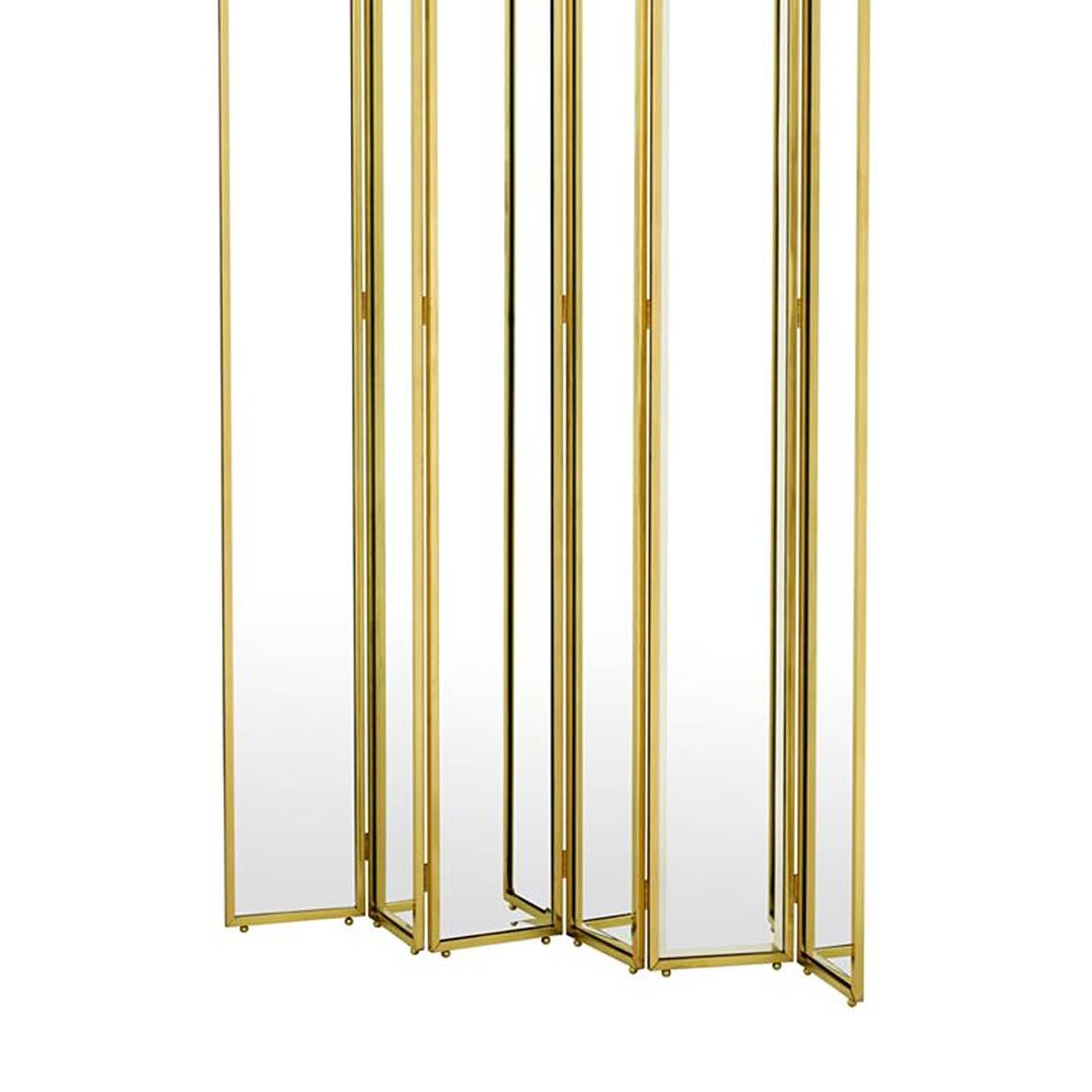 Indian Miss Folding Screen in Gold Finish or Polished Stainless Steel Finish For Sale
