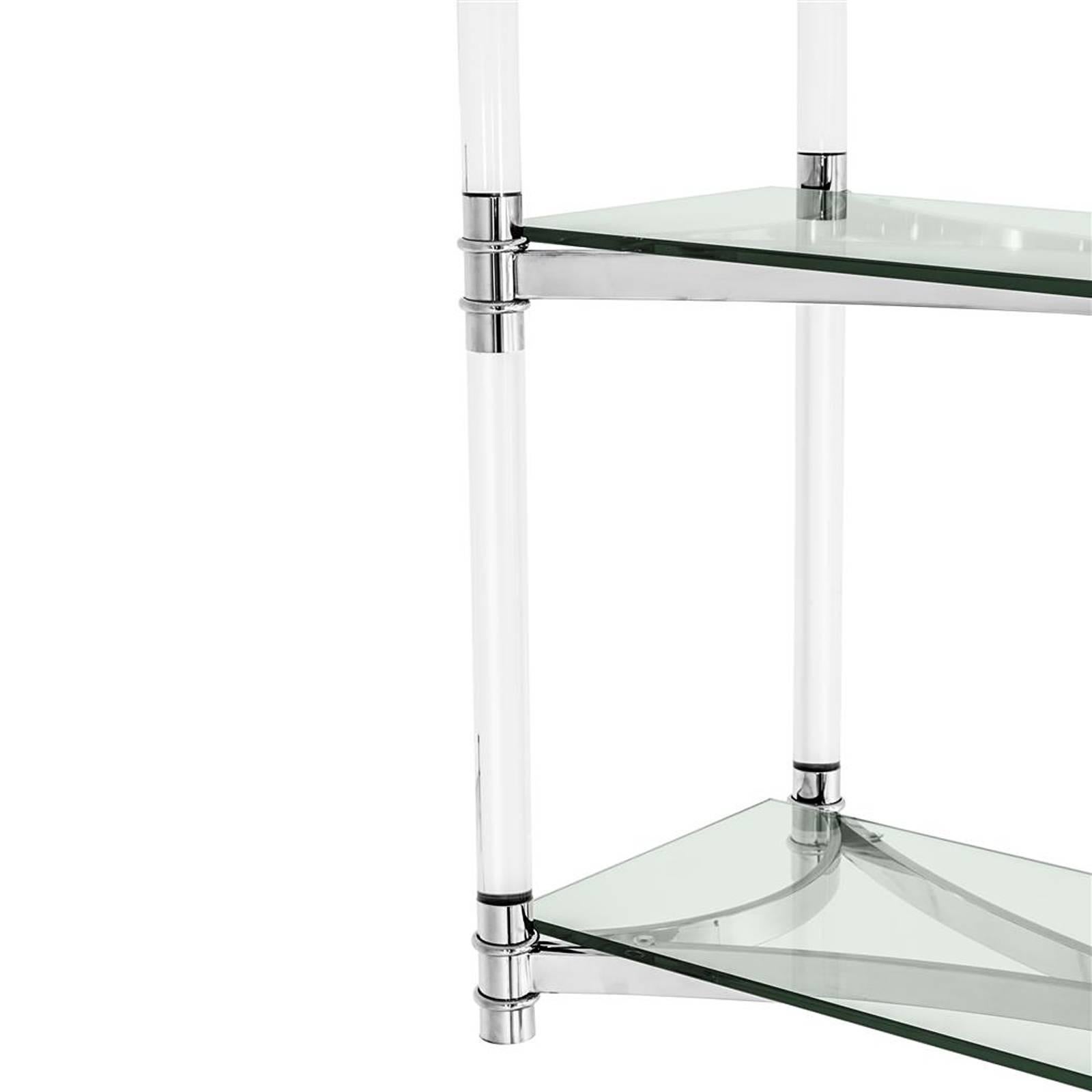 Chinese Tertio Cabinet Clear Glass and Clear Acrylic