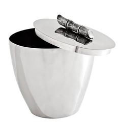 Bamboo Ice Bucket in Nickel Finish and Silver Plated