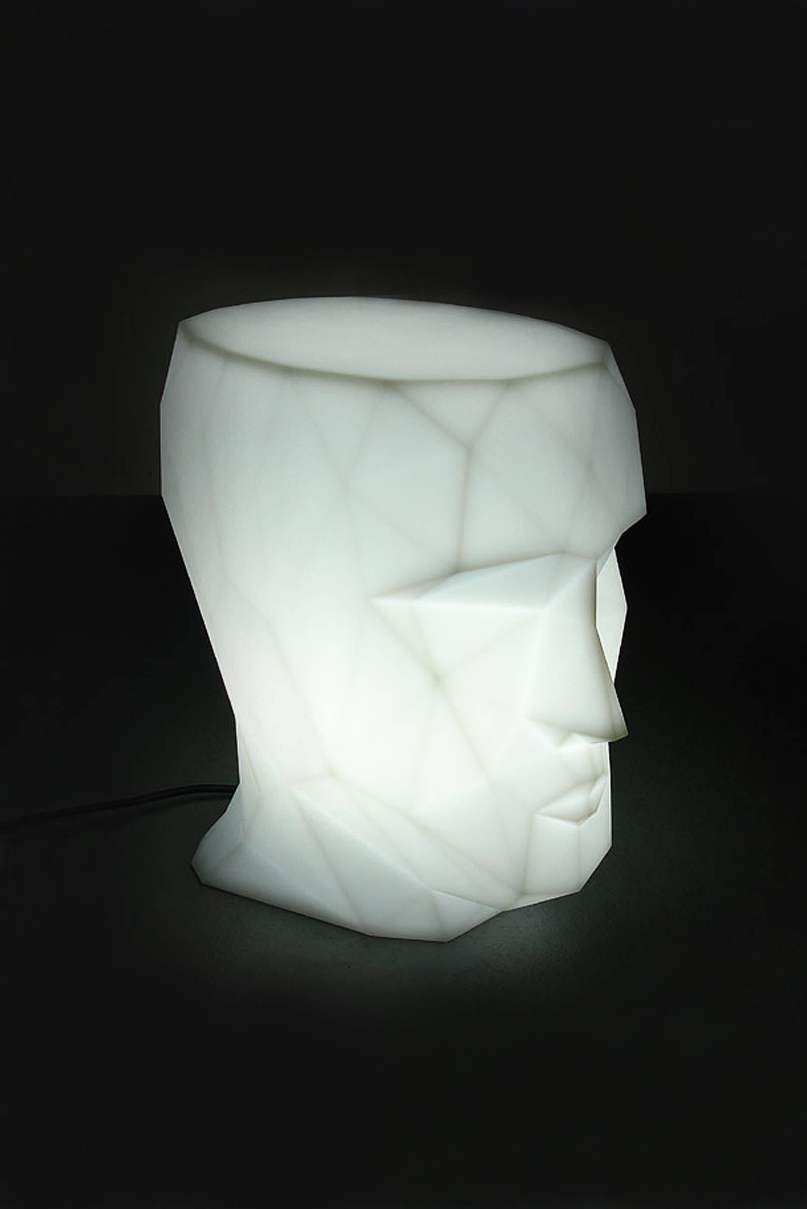 Color Led Light Head Side Table or Stool in White Resin, 2017 1
