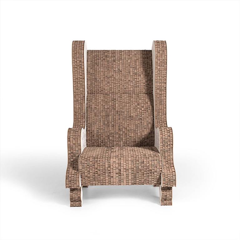 Cardboard King Armchair in Recycled Cardboard For Sale at 1stDibs