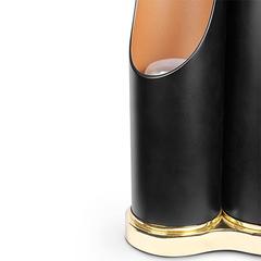 Tubas Table Lamp in Black Matte Steel and Gold-Plated