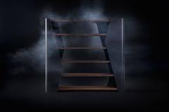 Racing Bookshelves with Solid Walnut Wood and Genuine Leather