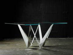 Starway Table in Polished Mirror Stainless Steel Base