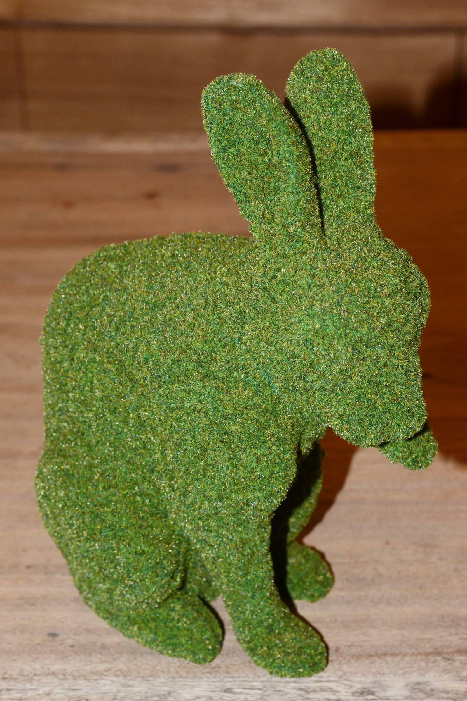 Garden Rabbit Sculpture in Synthetic Turf 1