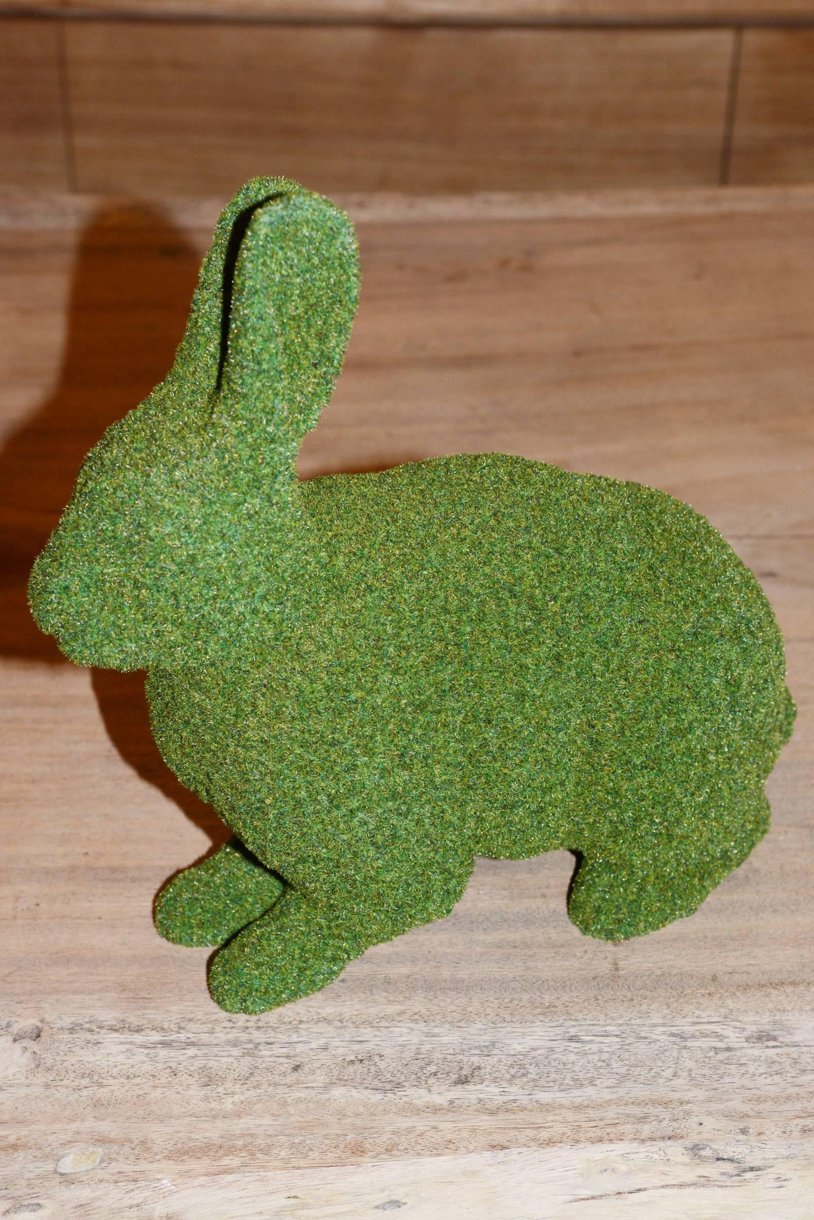 French Garden Rabbit Sculpture in Synthetic Turf