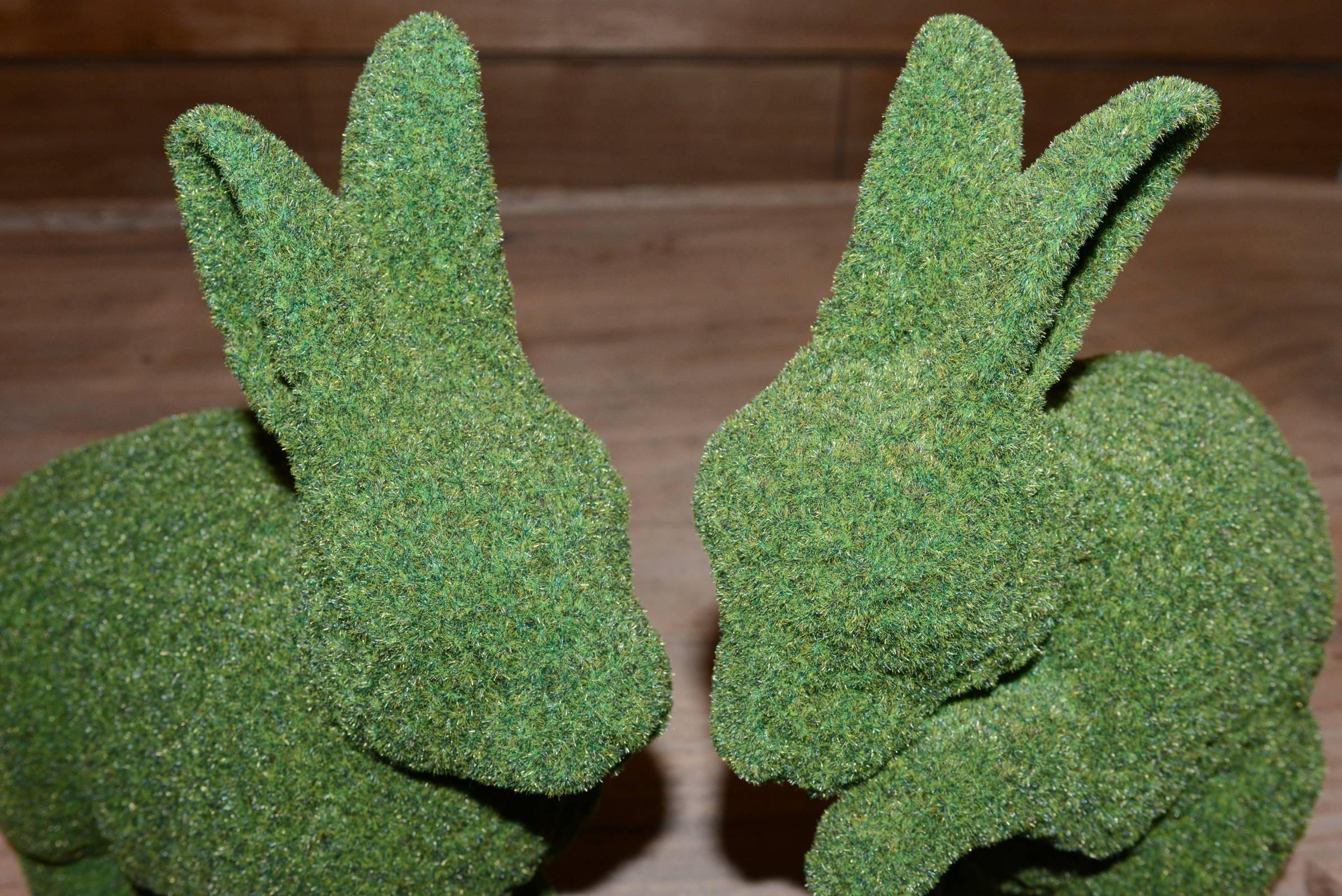 Garden Rabbit Sculpture in Synthetic Turf 3