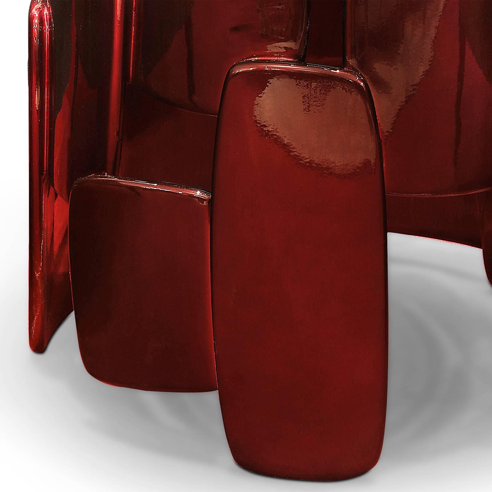 Brazero Beistelltisch mit schwarzer und roter glänzender Lackierung (21. Jahrhundert und zeitgenössisch) im Angebot