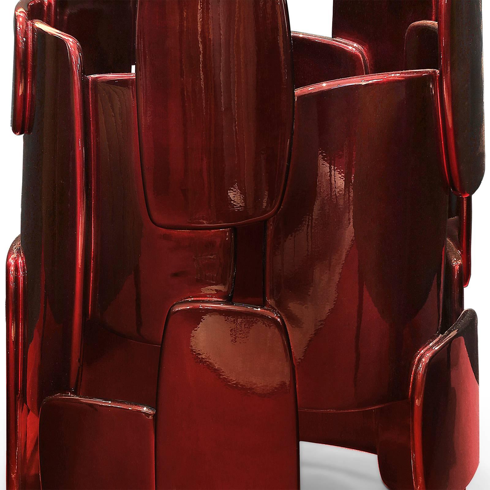 Brazero Beistelltisch mit schwarzer und roter glänzender Lackierung (Lackiert) im Angebot