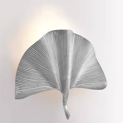 Ginko Biloba Wall Lamp in Tarnished Silver Plated Finish