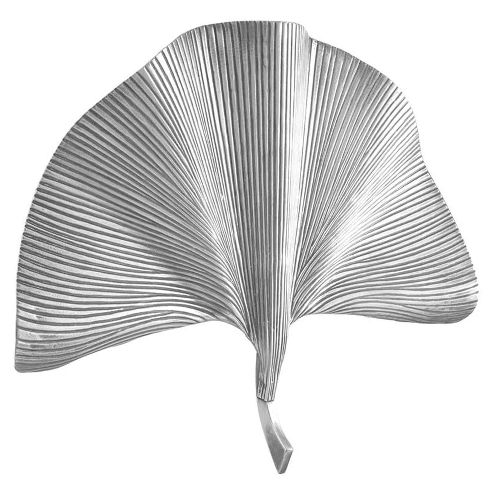 XXI secolo e contemporaneo Lampada da parete Ginko Biloba con finitura placcata in argento lucido in vendita