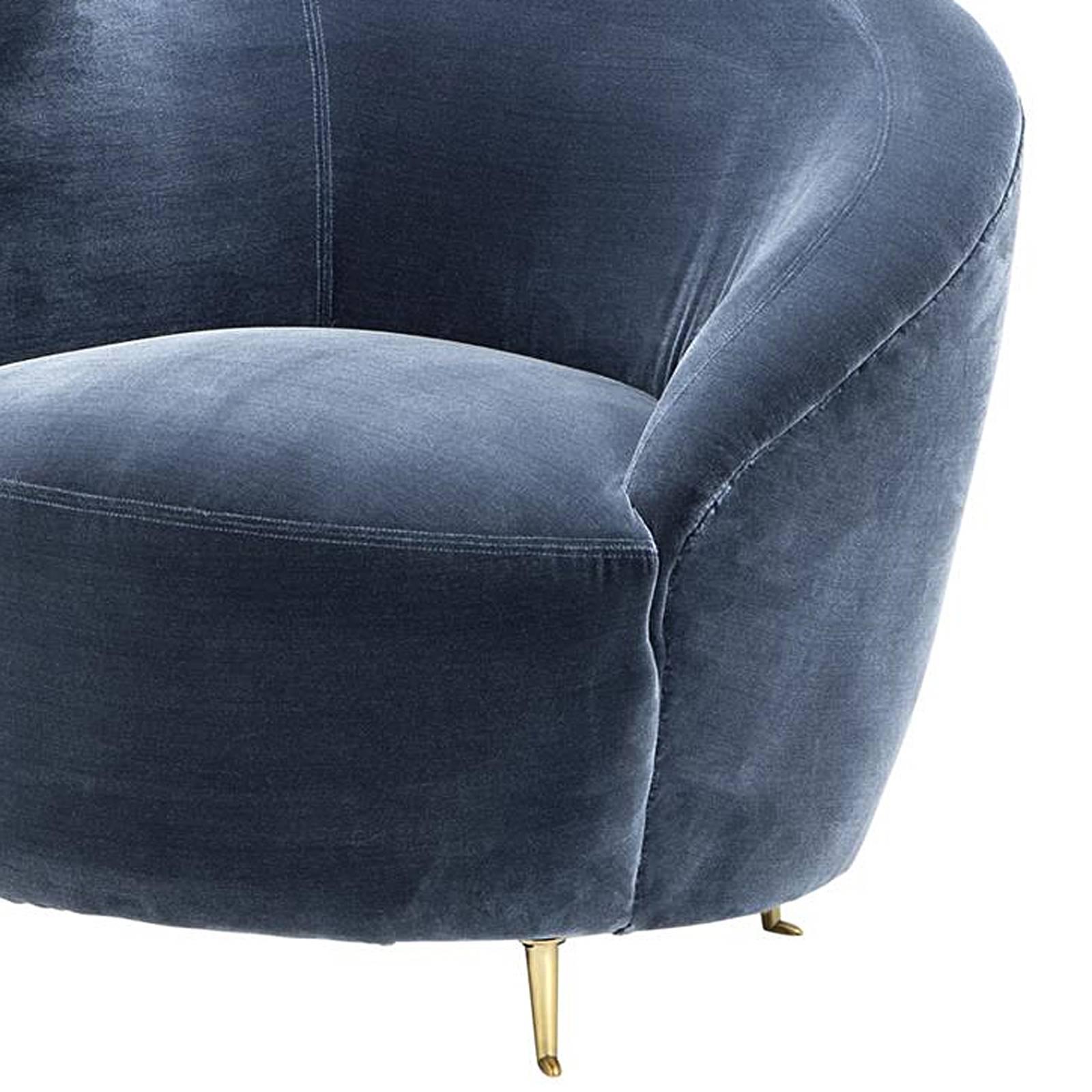 velvet blue armchair