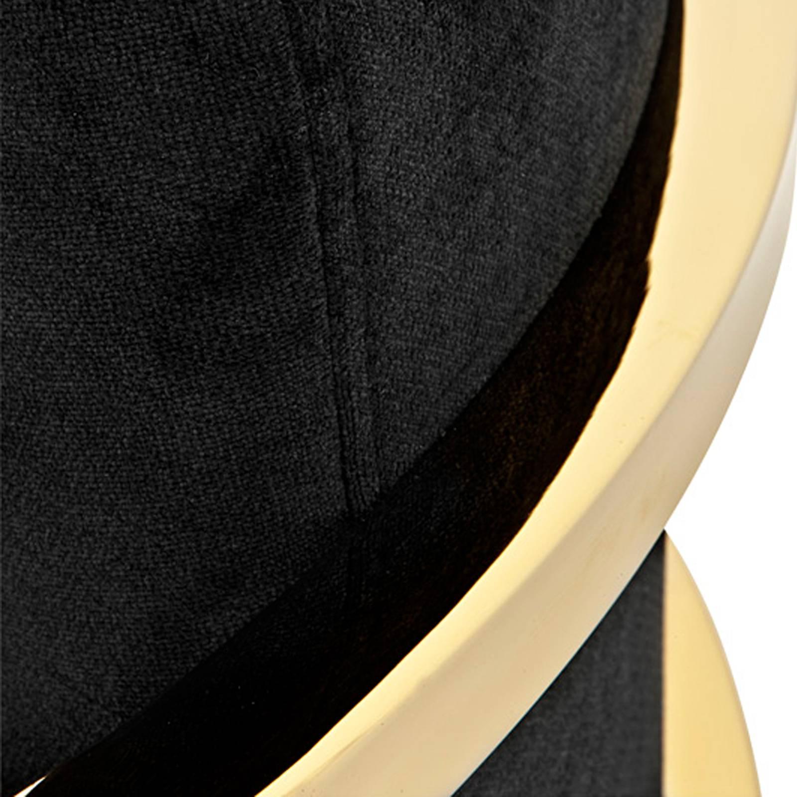 Contemporary Arkan Armchair with Black Velvet and Gold Finish