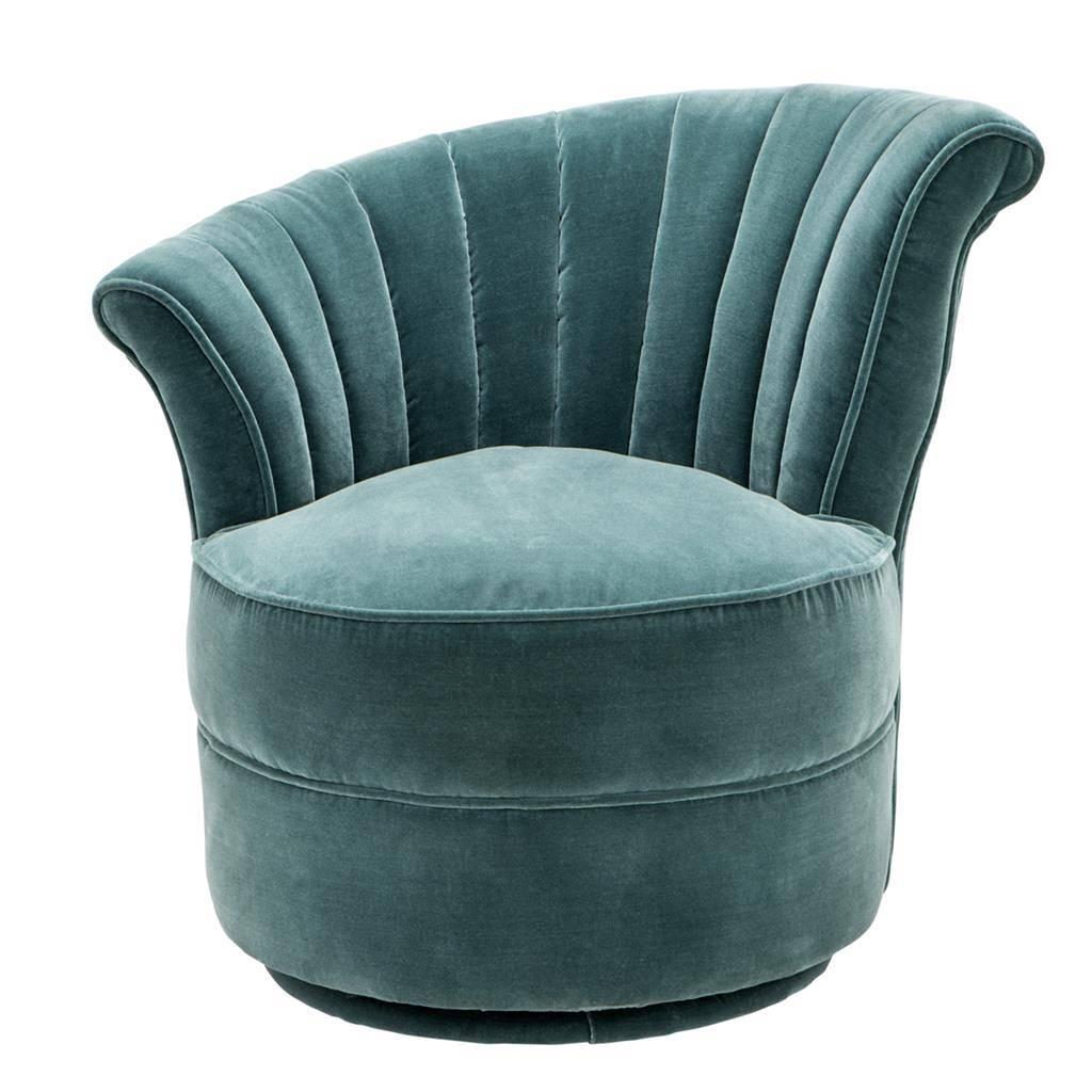 Wing Chair Left with Turquoise or Black Velvet Fabric