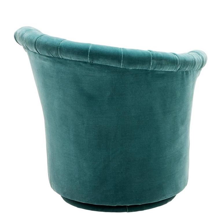 Wing Chair Left with Turquoise or Black Velvet Fabric For Sale at 1stDibs