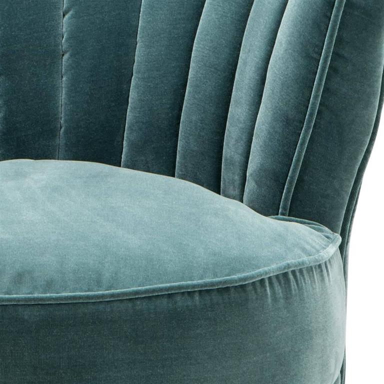 Wing Chair Left with Turquoise or Black Velvet Fabric For Sale at 1stDibs