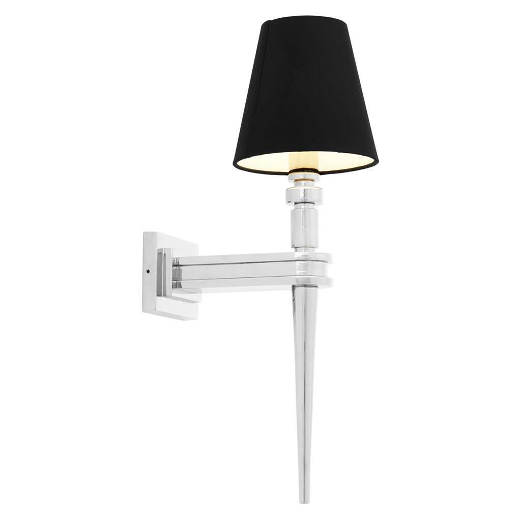 Contemporary Austerlitz Single Wall Lamp in Vintage Brass or in Nickel Finish For Sale