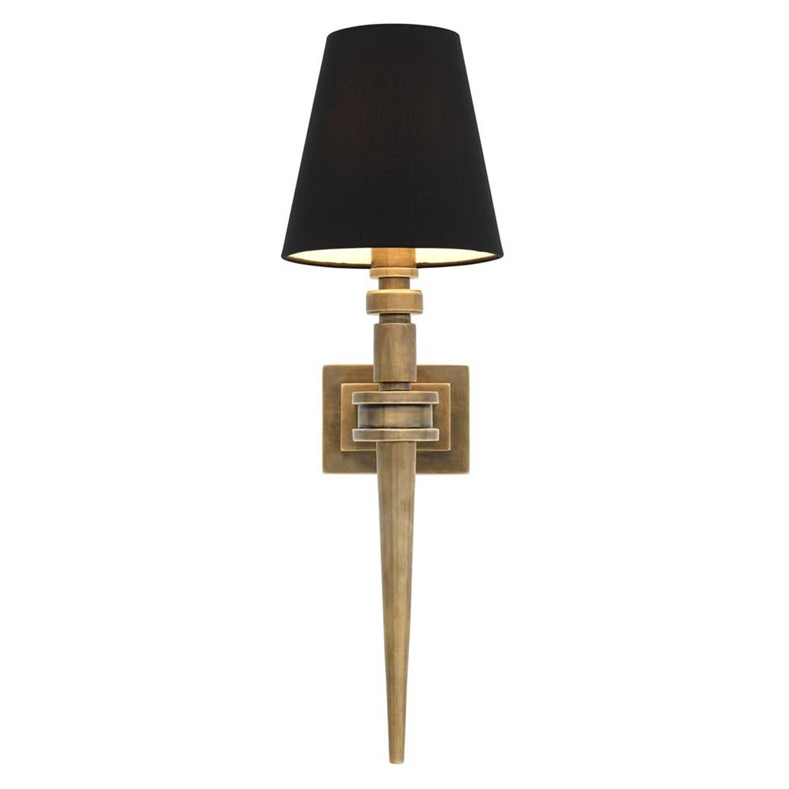 Indian Austerlitz Single Wall Lamp in Vintage Brass or in Nickel Finish For Sale