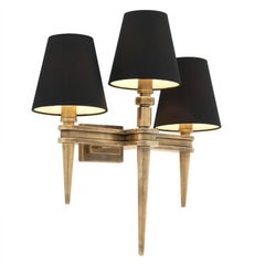 Austerlitz Triple Wall Lamp in Vintage Brass or in Nickel Finish