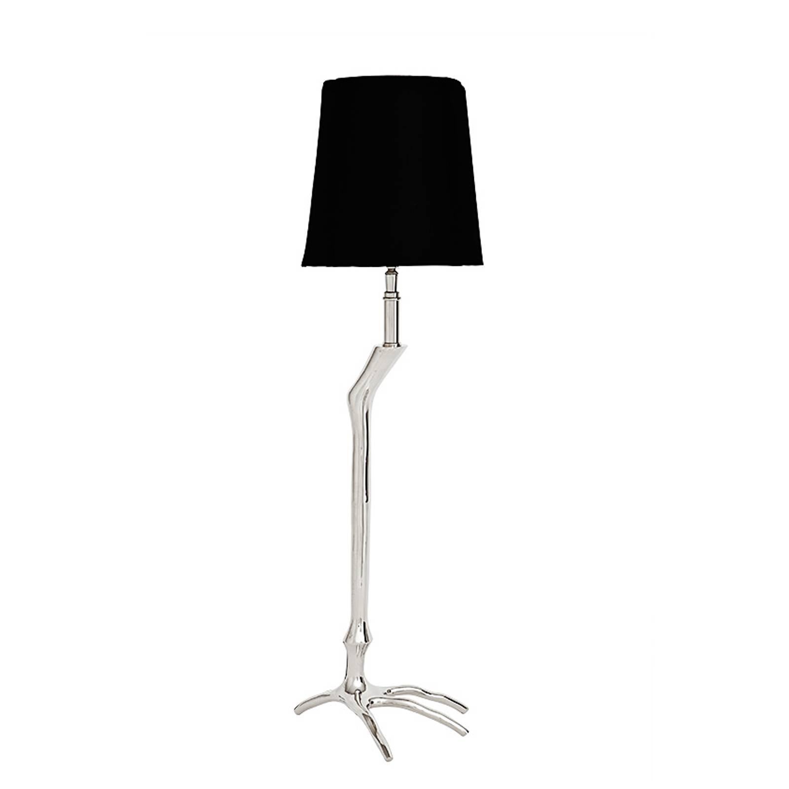 Contemporary Ostrich Table Lamp in Vintage Brass or Nickel Finish For Sale