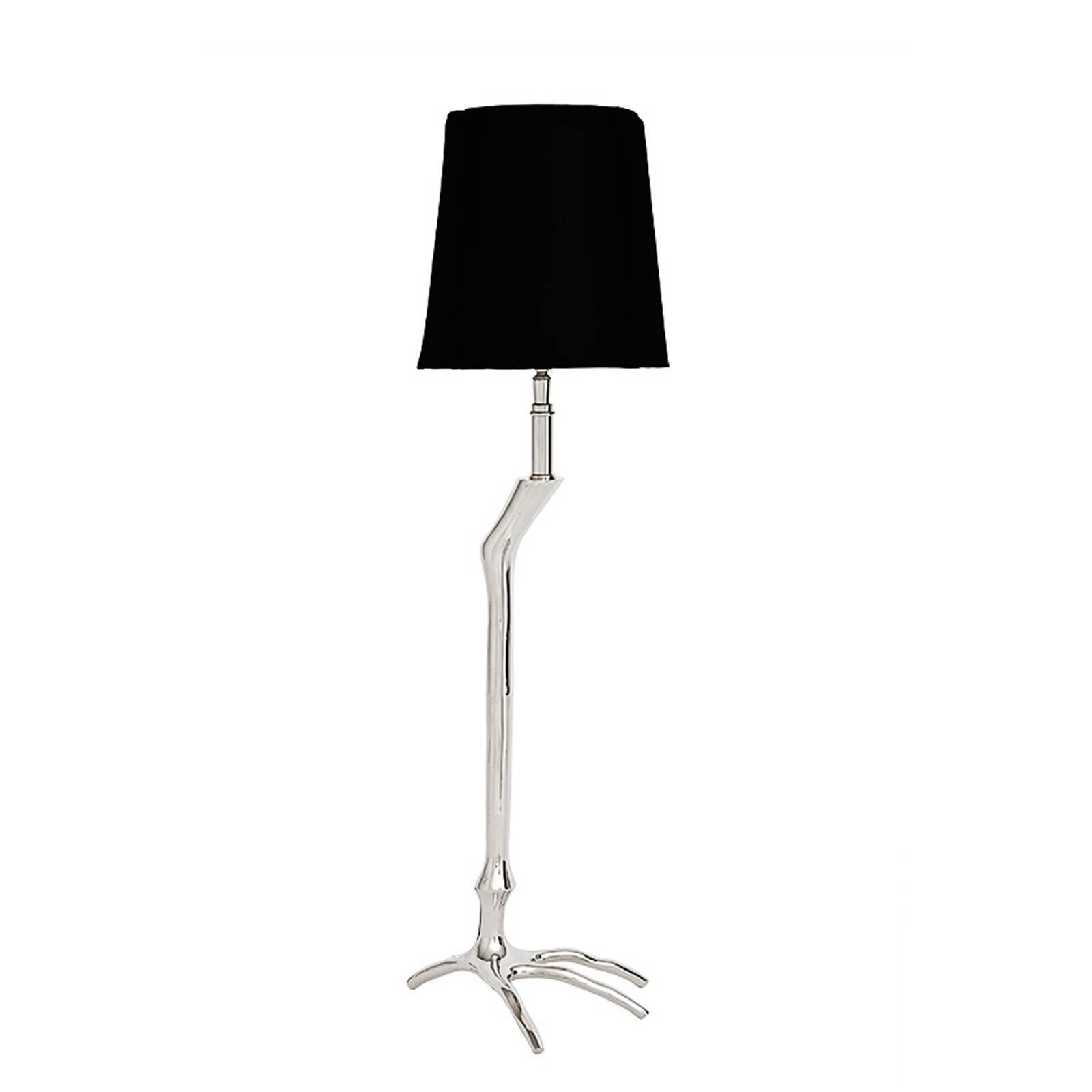 Straußene Tischlampe in Vintage-Messing- oder Nickel-Finish im Angebot 1