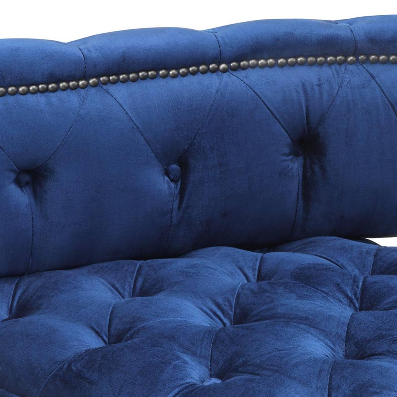Duo Sofa in Blue Velvet or Black or Ecru Velvet Fabric In Excellent Condition In Paris, FR
