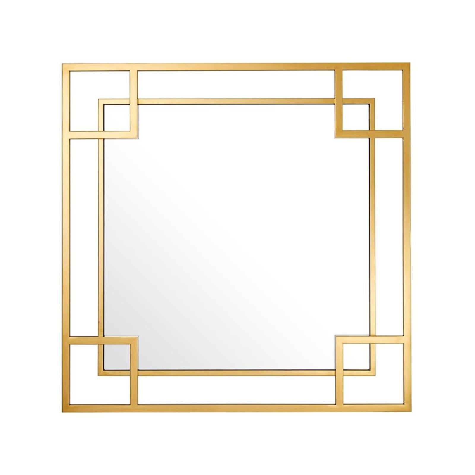 Slim Square Mirror in Polished Stainless Steel or Gold Finish 1