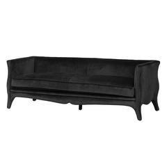 Princeton Sofa Totally Upholstered with Black Velvet Fabric 10