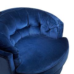 Sillón Kalaha de terciopelo azul o terciopelo turquesa