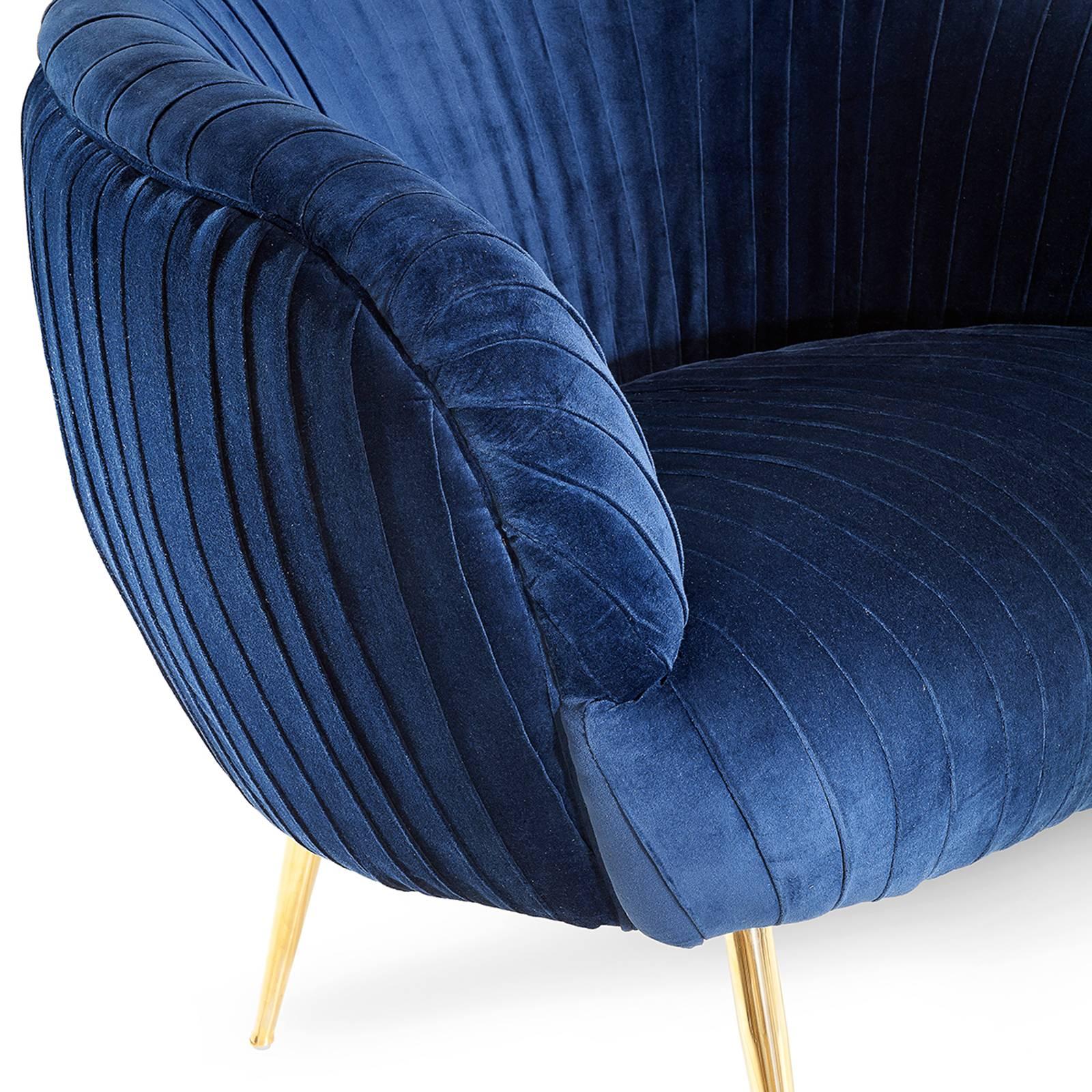 Diana Sessel aus blauem, weichem oder schwarzem, weichem Samt (Handgefertigt) im Angebot