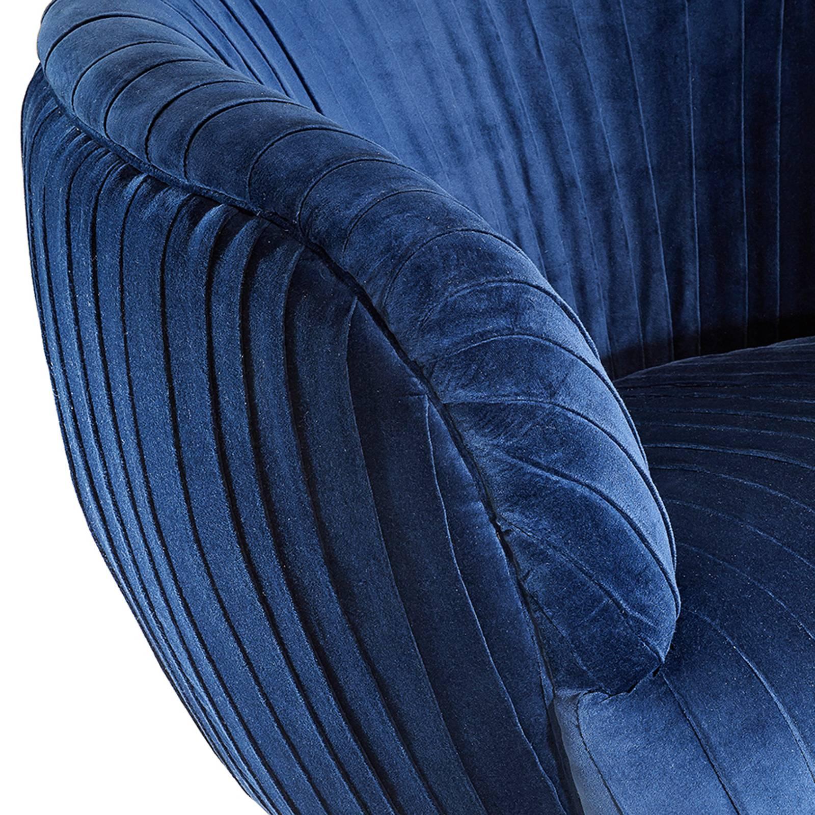 Diana Sessel aus blauem, weichem oder schwarzem, weichem Samt (Italienisch) im Angebot