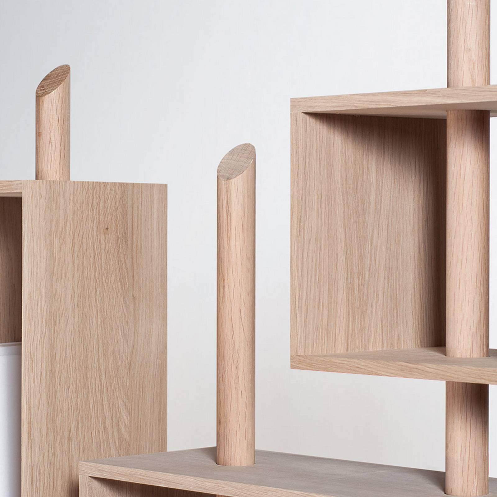 Adjustable Bookcase in Solid French Raw Oak For Sale 1