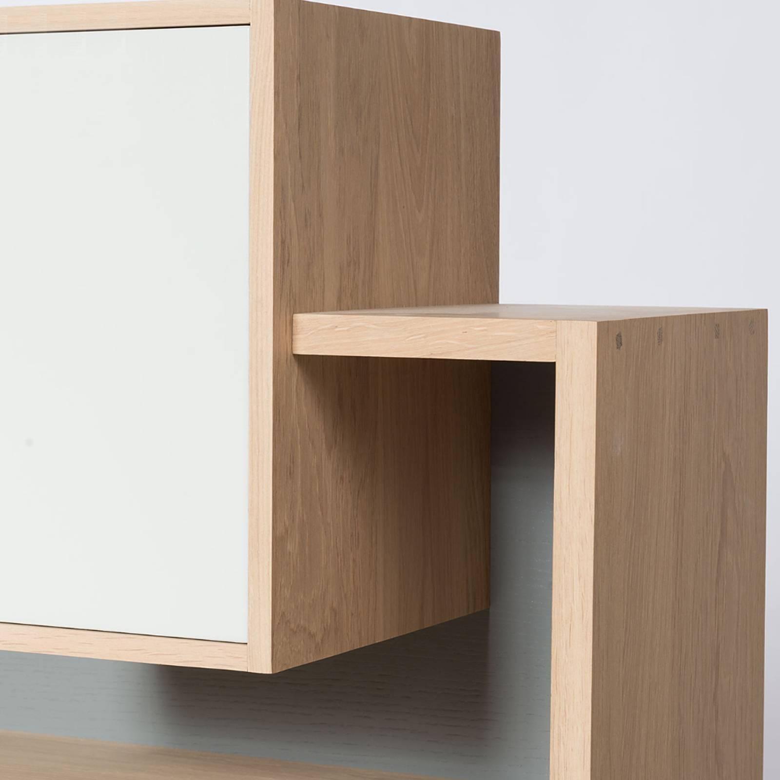 Contemporary Functional Shelve in Solid French Raw Oak