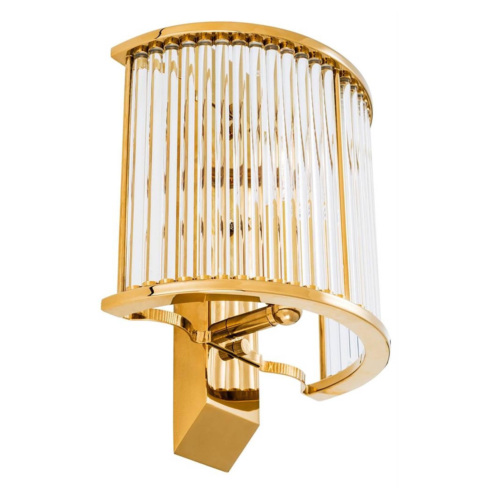 Grand Corridor Wall Lamp in Gold Finish or Polished Stainless Steel In Excellent Condition In Paris, FR