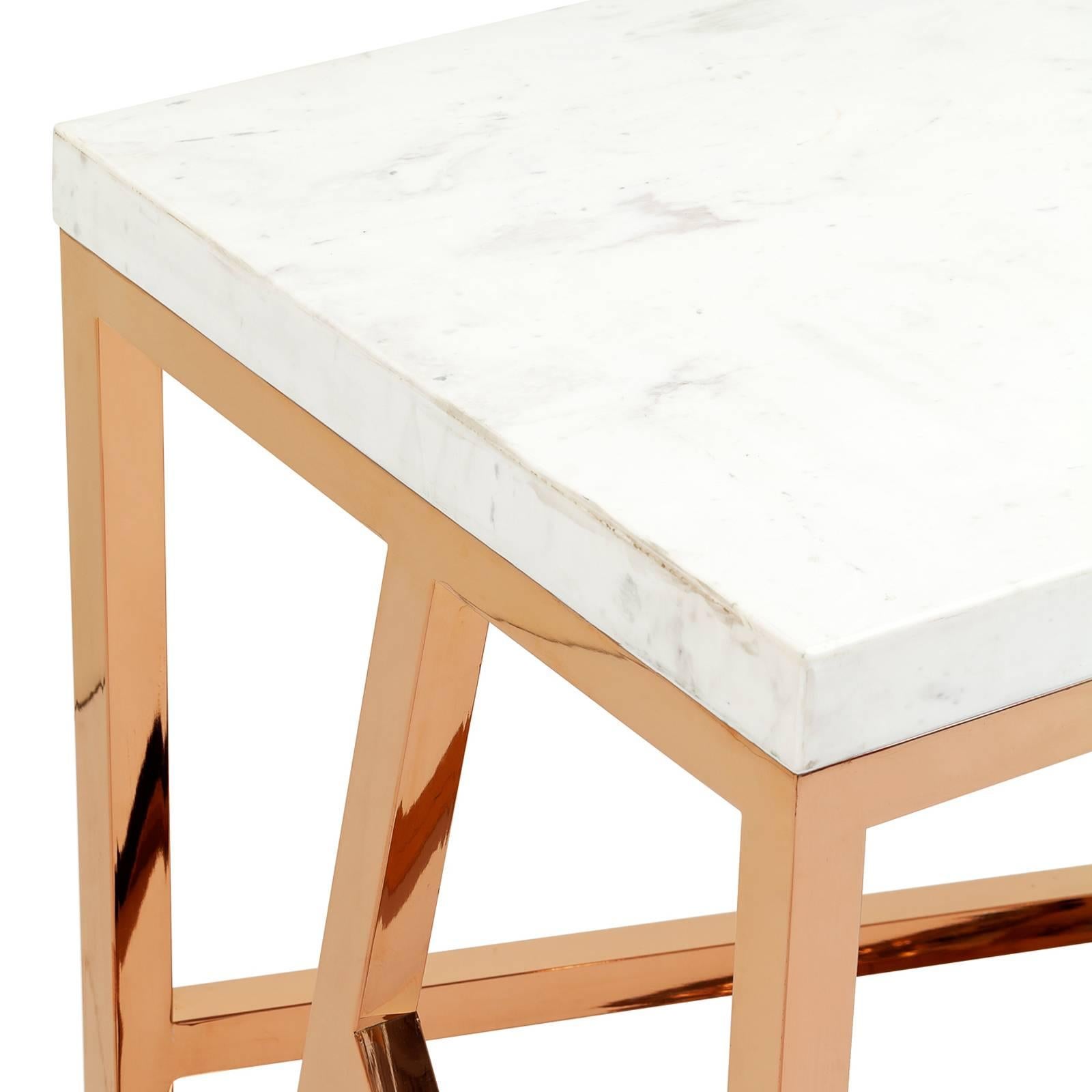 marble and chrome console table