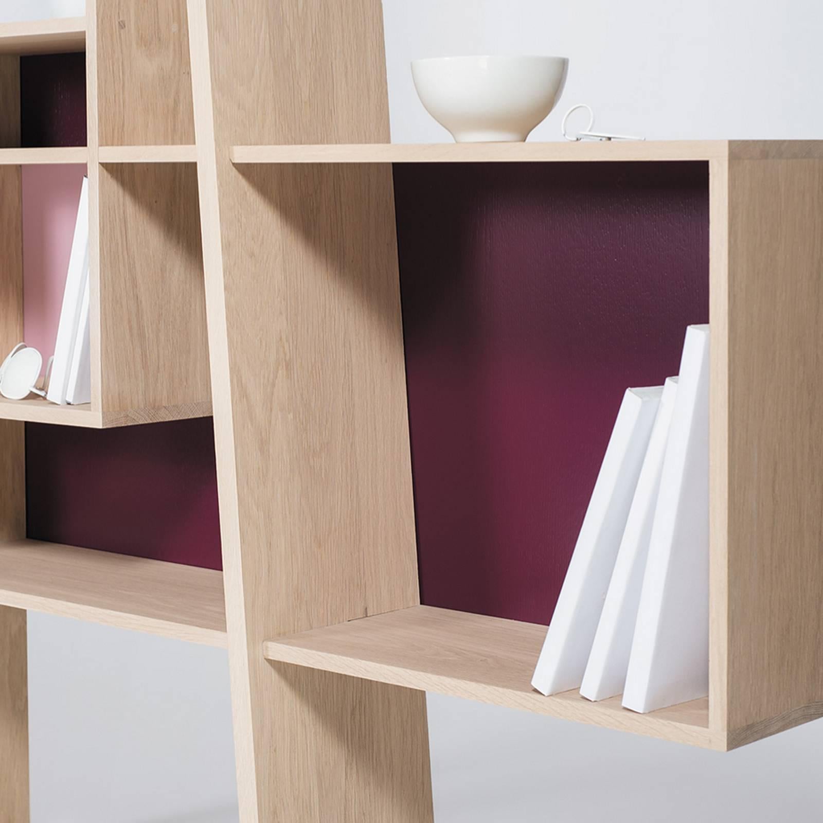 Contemporary Tilted Wall Medium Shelve in Solid French Raw Oak