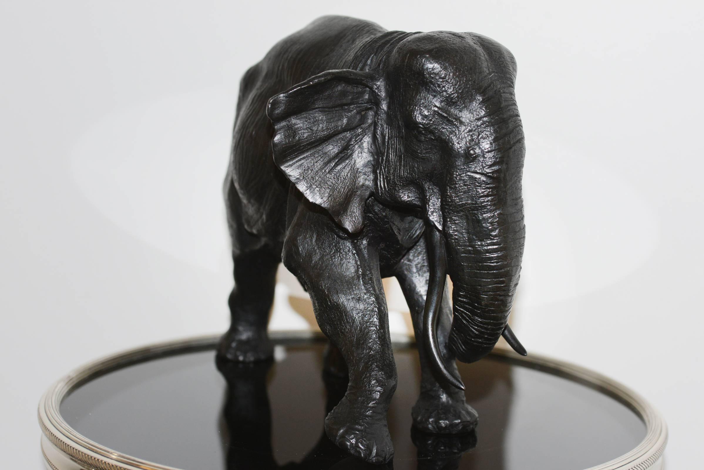 Contemporary Elephant Asian Sculpture in Solid Bronze