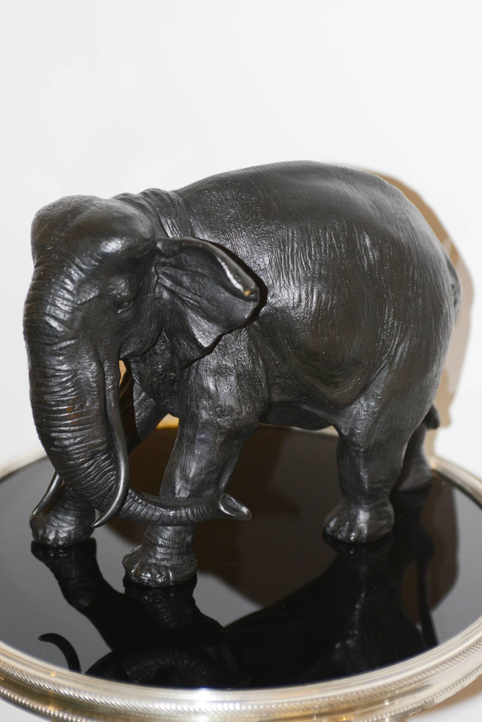 Indonesian Elephant Asian Sculpture in Solid Bronze