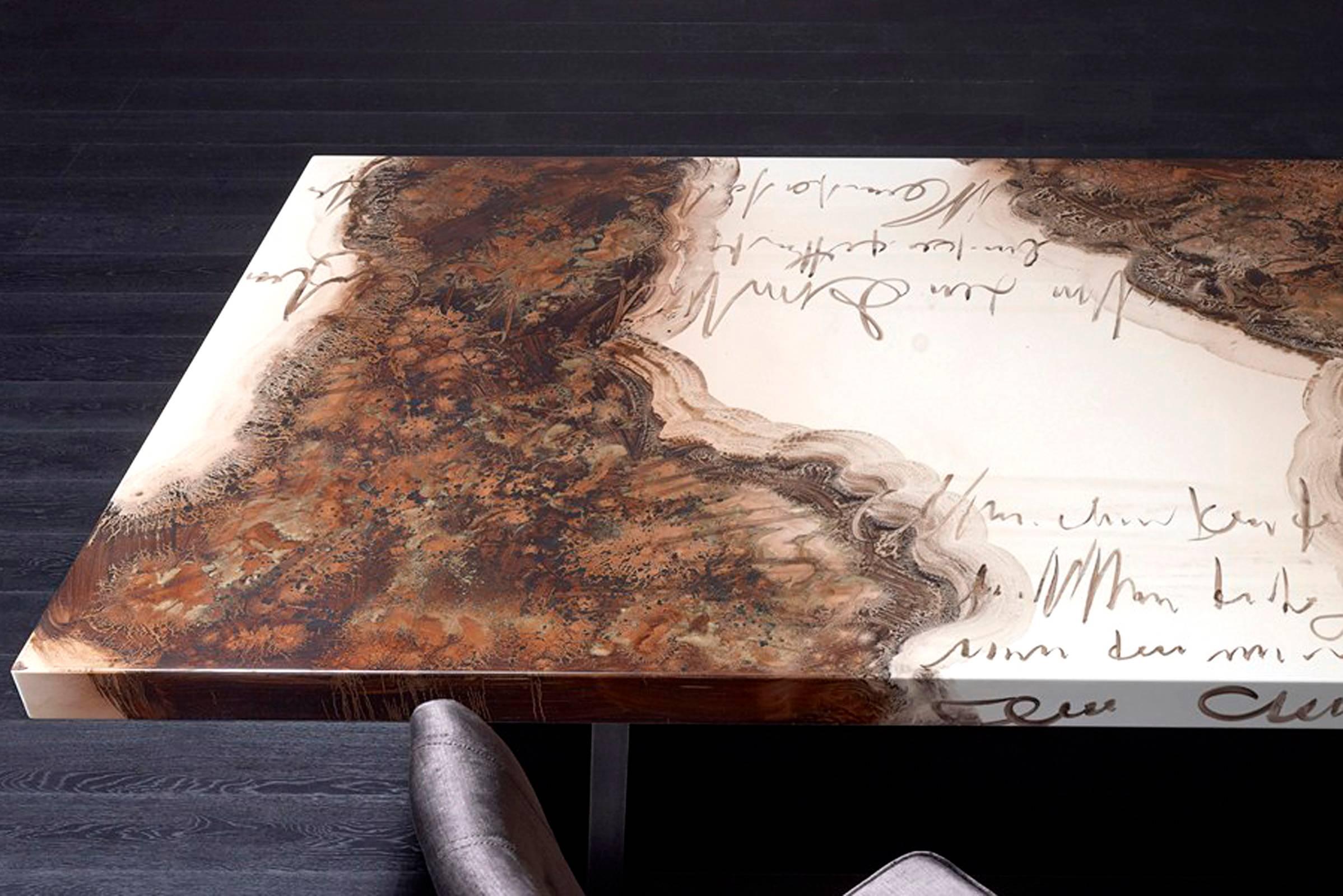 Creatis-Tisch aus handbemaltem, lackiertem Massivholz (Italienisch) im Angebot