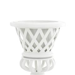 Garden White Planter in Solid Mahogany Wood