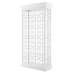 Otello White Cabinet in Solid Mahogany Wood White Finish