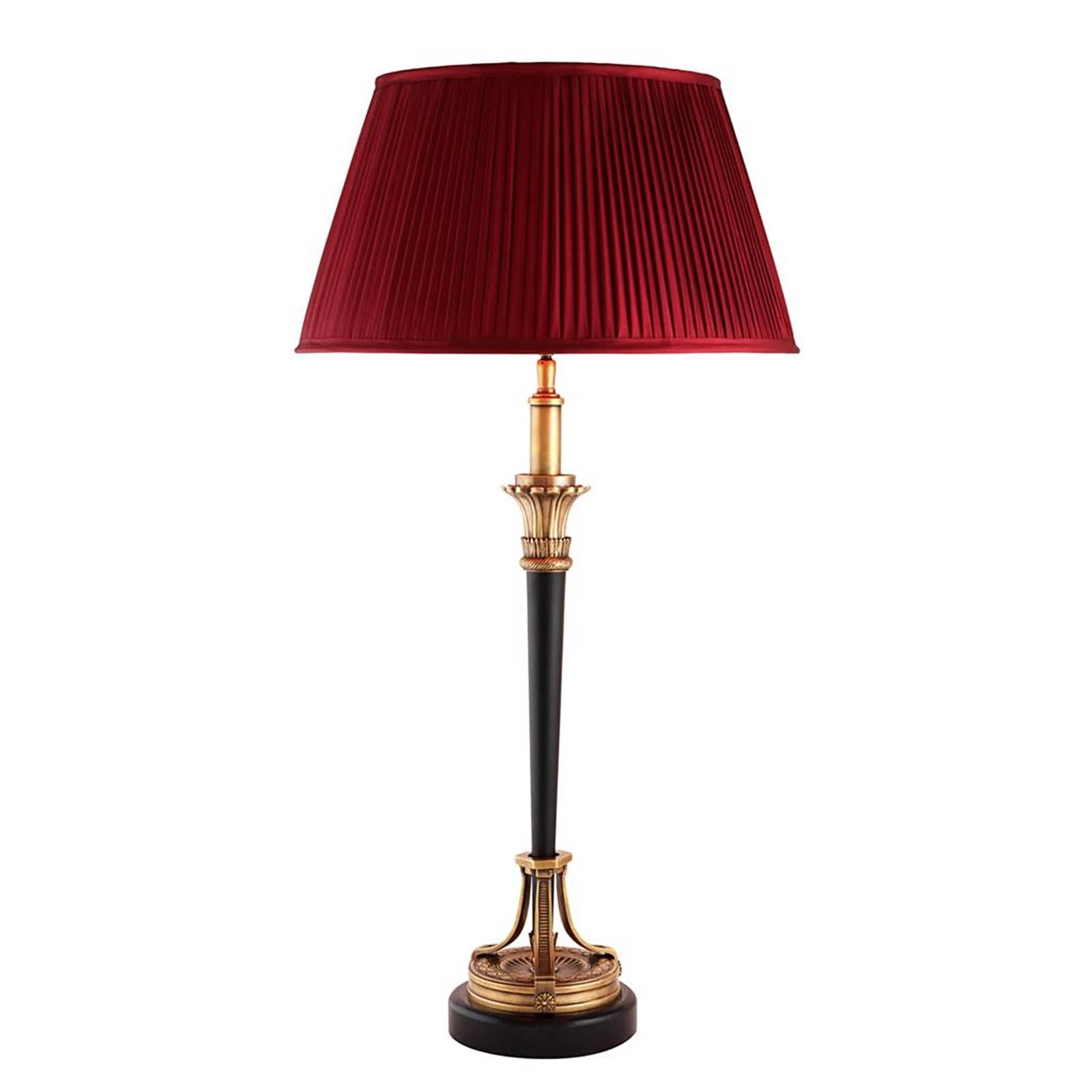 Indian Particulier Table Lamp in Vintage Brass Finish and Granite